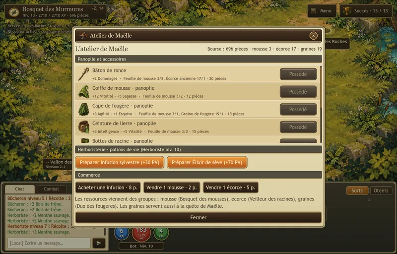 L'atelier de fabrication des potions et équipements.